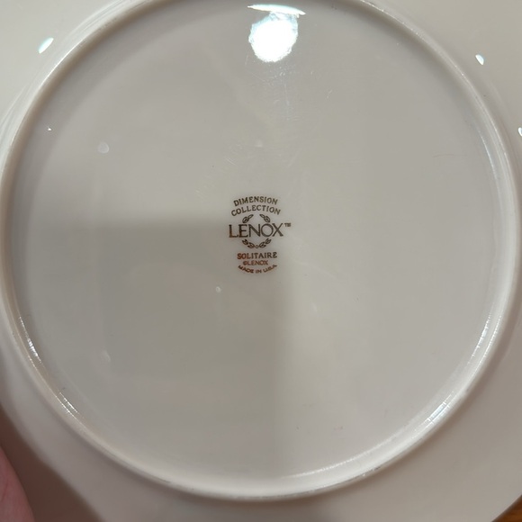 Lenox Dimension Collection Solitaire Ivory Salad Plates w/ Platinum Band x 2 - Picture 5 of 5